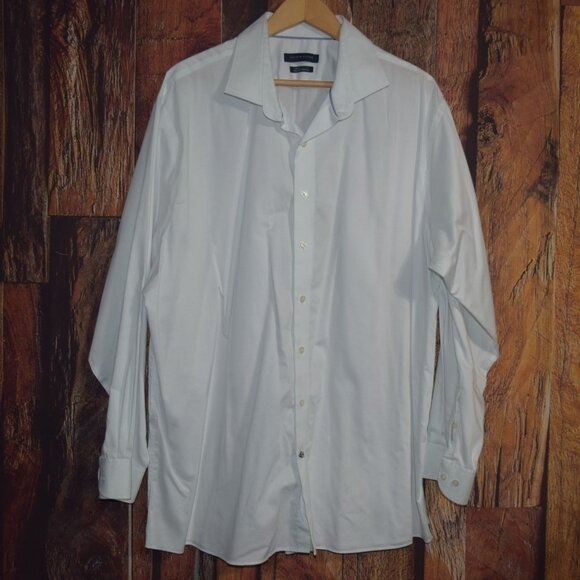 TOMMY HILFIGER Men's 18.5 35/36 TH FLEX Tall Fit White Dress Shirt . - Picture 1 of 6